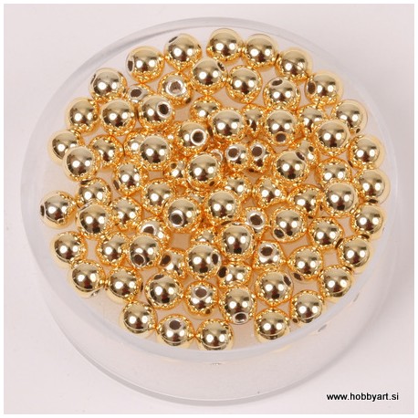 Metalne perle Zlata A kvaliteta 4mm, 80 kosov