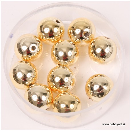 Metalne perle Zlata A kvaliteta 10mm, 10 kosov