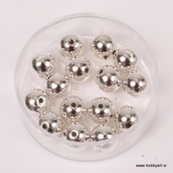 Metalne perle Srebrna A kvaliteta 6mm, 35 kosov