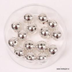 Metalne perle Srebrna A kvaliteta 8mm, 15 kosov