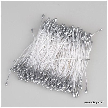 Pestiči Perla Srebrna 1mm, 144 kosov
