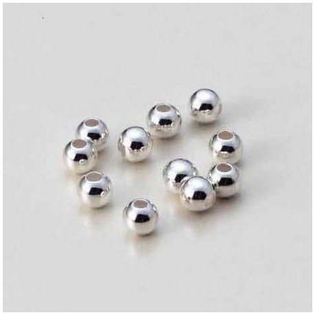 Okrogle kovinske perle 4mm, Platinaste b. 35 kosov