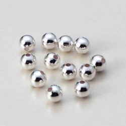Okrogle kovinske perle 5mm, Platinaste b. 22 kosov