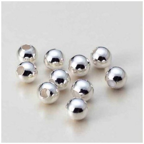Okrogle kovinske perle 6mm, Platinaste b. 16 kosov