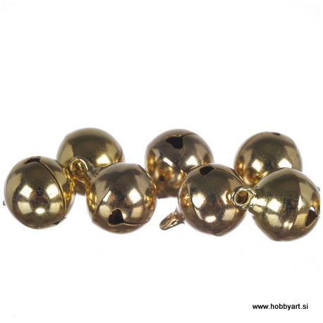 Zvončki 12mm, Zlate barve 8 kosov