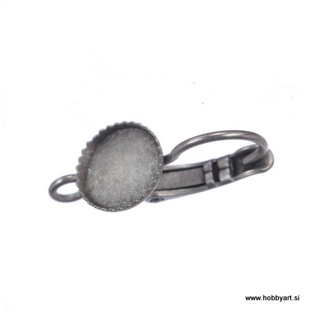 Nastavek za uhane ploščica 8mm, Antik srebrna b. 1 kos