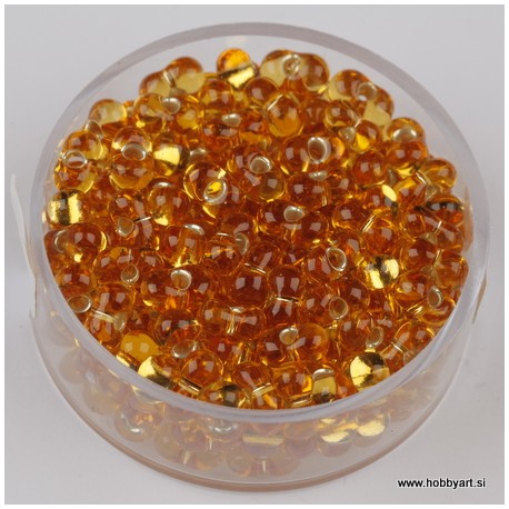 Podlgovate steklene p. 6,5mm, topas 17g.