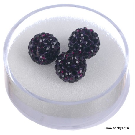Shamballa perle s kristali, Amnetyst 3 kosi