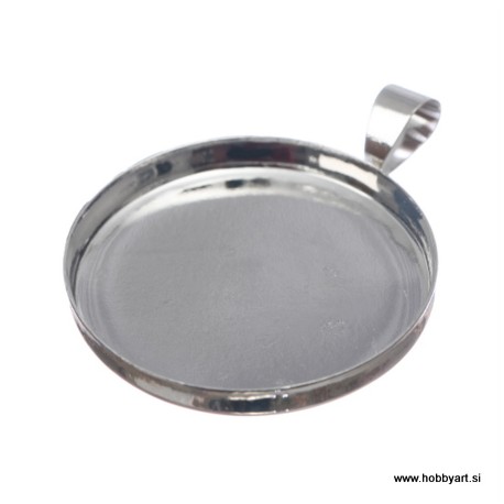 Obesek z robom 26mm, 3 kosi, Platinaste b.