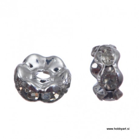 Kovinski obročki z biseri 6mm, 10 kosov