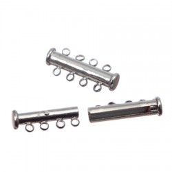 Zaključna sponka z magnetom 26 x 11 x 6mm, 2 kosa Platinaste b.