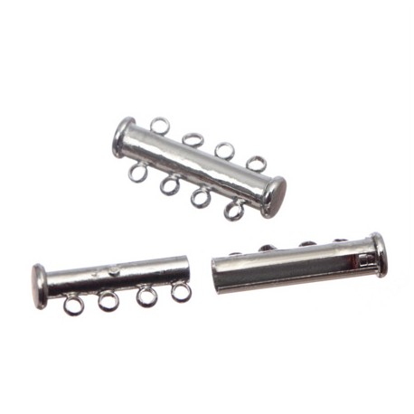 Zaključna sponka z magnetom 26 x 11 x 6mm, 2 kosa Platinaste b.