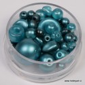 Voščene steklene perle mešane cca 6 do 15mm